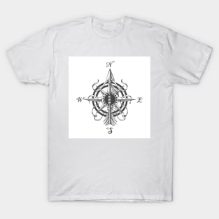 Navigation Compass and Indian Arrow Tattoo T-Shirt